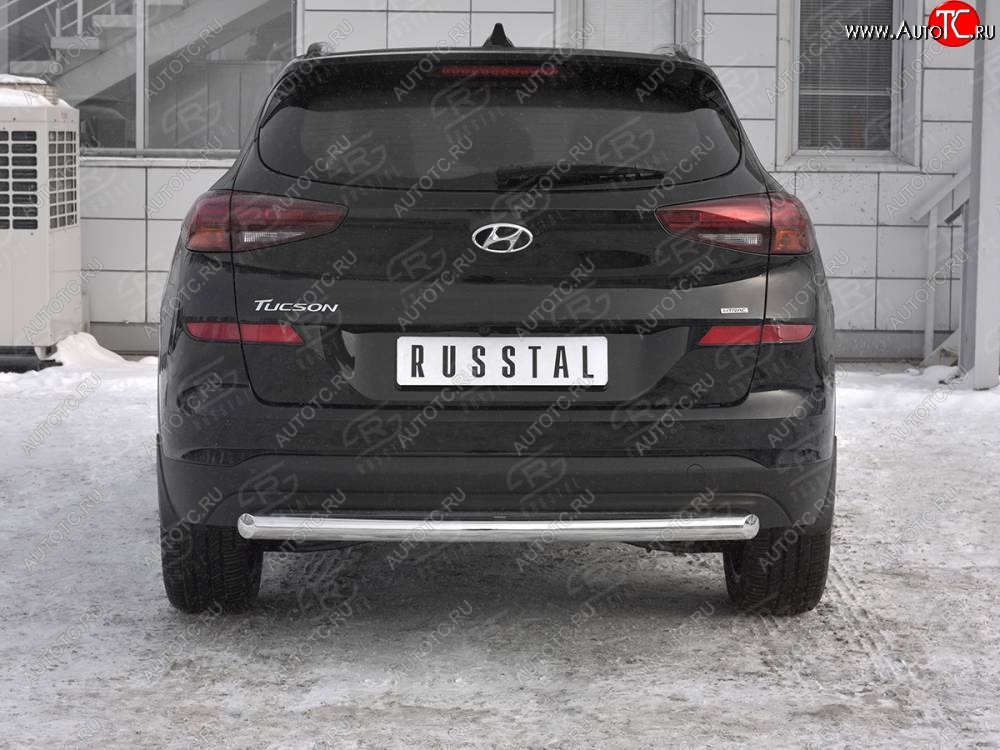 11 999 р. Защита заднего бампера (Ø63 мм, нержавейка) Russtal Hyundai Tucson TL рестайлинг (2018-2021)  с доставкой в г. Тамбов