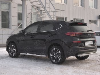 11 999 р. Защита заднего бампера (Ø63 мм, нержавейка) Russtal Hyundai Tucson TL рестайлинг (2018-2021)  с доставкой в г. Тамбов. Увеличить фотографию 2