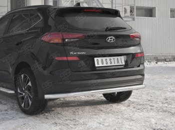 19 599 р. Защита заднего бампера (Ø63 мм, нержавейка) RUSSTAL Hyundai Tucson TL рестайлинг (2018-2021)  с доставкой в г. Тамбов. Увеличить фотографию 3