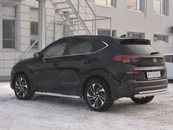 16 699 р. Защита заднего бампера (Ø63/42 мм, нержавейка) Russtal Hyundai Tucson TL рестайлинг (2018-2021)  с доставкой в г. Тамбов. Увеличить фотографию 2