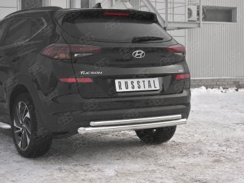 16 699 р. Защита заднего бампера (Ø63/42 мм, нержавейка) Russtal Hyundai Tucson TL рестайлинг (2018-2021)  с доставкой в г. Тамбов. Увеличить фотографию 3