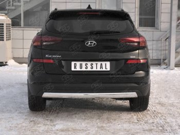 Защита заднего бампера (Ø75x42 мм, нержавейка) Russtal Hyundai Tucson TL рестайлинг (2018-2021)