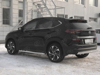 14 999 р. Защита заднего бампера (Ø75x42 мм, нержавейка) Russtal Hyundai Tucson TL рестайлинг (2018-2021)  с доставкой в г. Тамбов. Увеличить фотографию 2