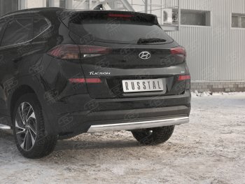 14 999 р. Защита заднего бампера (Ø75x42 мм, нержавейка) Russtal Hyundai Tucson TL рестайлинг (2018-2021)  с доставкой в г. Тамбов. Увеличить фотографию 4