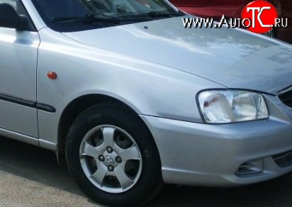 4 999 р. Переднее правое крыло Стандартное Hyundai Accent седан ТагАЗ (2001-2012) (Окрашенное)  с доставкой в г. Тамбов