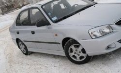 4 099 р. Пороги накладки Style  Hyundai Accent  седан ТагАЗ (2001-2012) (Неокрашенные)  с доставкой в г. Тамбов. Увеличить фотографию 2