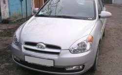 1 649 р. Реснички на фары CT v1 Hyundai Accent MC седан (2005-2011) (Неокрашенные)  с доставкой в г. Тамбов. Увеличить фотографию 3