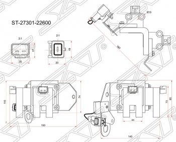 1 789 р. Катушка зажигания SAT  Hyundai Accent  седан ТагАЗ - Getz  TB  с доставкой в г. Тамбов. Увеличить фотографию 1