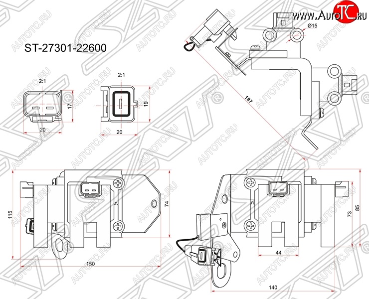 1 789 р. Катушка зажигания SAT  Hyundai Accent  седан ТагАЗ - Getz  TB  с доставкой в г. Тамбов