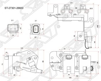 1 799 р. Катушка зажигания SAT  Hyundai Accent  седан ТагАЗ (2001-2012), Hyundai Elantra  XD (2000-2003), KIA Cerato  1 LD (2003-2008)  с доставкой в г. Тамбов. Увеличить фотографию 1