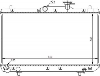 3 999 р. Радиатор двигателя SAT (трубчатый, 1.6, МКПП) Hyundai Accent седан ТагАЗ (2001-2012)  с доставкой в г. Тамбов. Увеличить фотографию 1