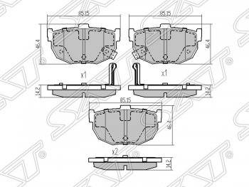 Колодки тормозные SAT (задние)  Coupe, Elantra ( XD,  XD2), Tiburon  GK3