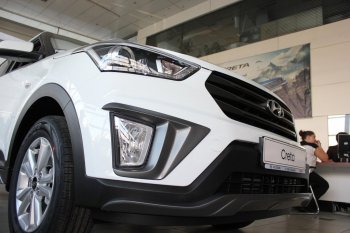 5 649 р. Накладка на передний бампер АвтоКрат Hyundai Creta GS дорестайлинг (2015-2019) (Неокрашенная)  с доставкой в г. Тамбов. Увеличить фотографию 2