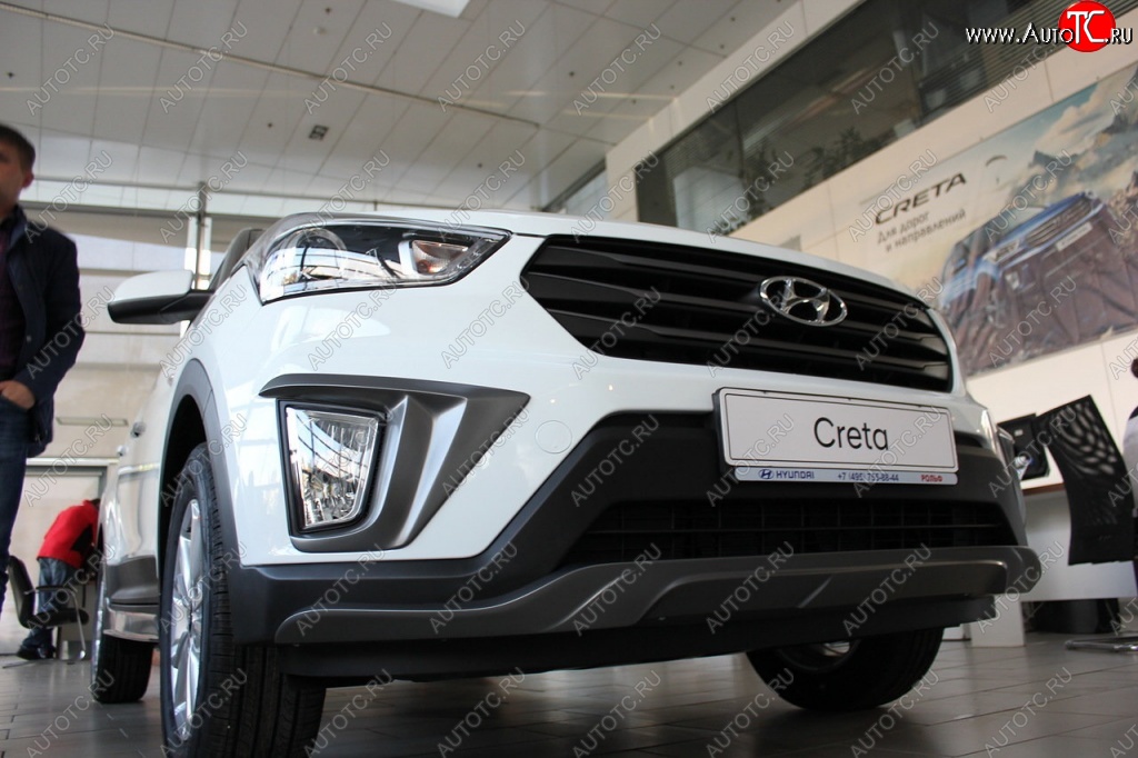 5 649 р. Накладка на передний бампер АвтоКрат Hyundai Creta GS дорестайлинг (2015-2019) (Неокрашенная)  с доставкой в г. Тамбов