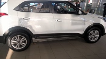 7 349 р. Пластиковые пороги АвтоКрат Hyundai Creta GS рестайлинг (2019-2021) (Неокрашенные)  с доставкой в г. Тамбов. Увеличить фотографию 3