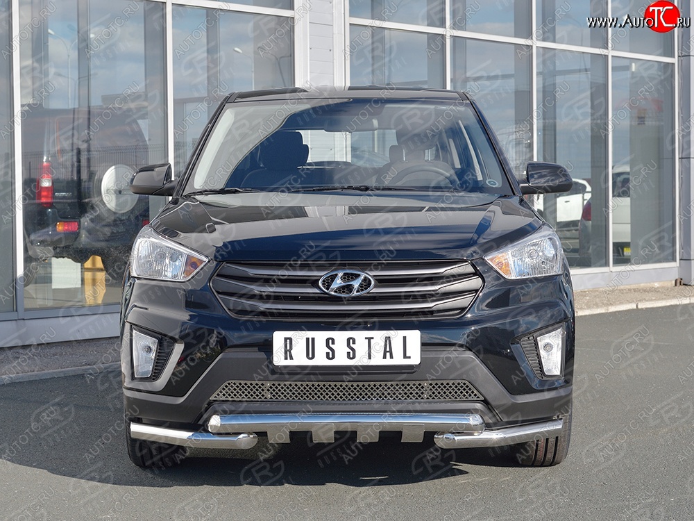 3 749 р. Защитная решётка в воздуховод бампера Berkut (нержавейка) Hyundai Creta GS дорестайлинг (2015-2019)  с доставкой в г. Тамбов