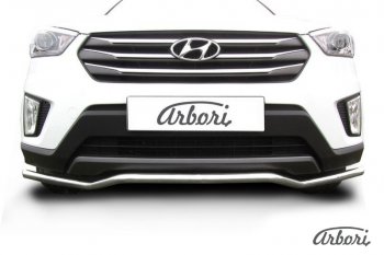 4 799 р. Защита переднего бампера Arbori (волна, нержавейка, 1 труба d42 mm). Hyundai Creta GS дорестайлинг (2015-2019)  с доставкой в г. Тамбов. Увеличить фотографию 2