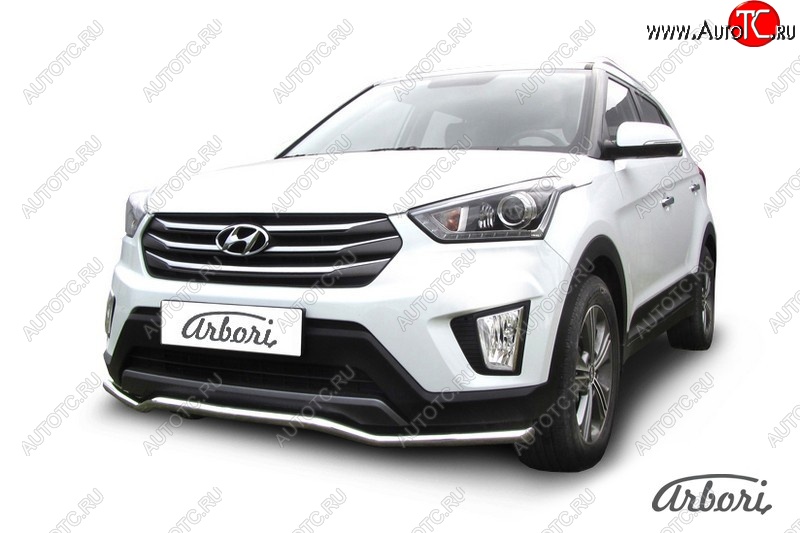 4 799 р. Защита переднего бампера Arbori (волна, нержавейка, 1 труба d42 mm). Hyundai Creta GS дорестайлинг (2015-2019)  с доставкой в г. Тамбов