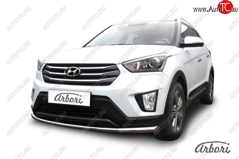 4 899 р. Защита переднего бампера Arbori (нержавейка, 1 труба d57 mm). Hyundai Creta GS дорестайлинг (2015-2019)  с доставкой в г. Тамбов