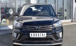 Защита переднего бампера (Ø63 мм, нержавейка) SLITKOFF Hyundai (Хюндаи) Creta (Крета)  GS (2015-2021) GS дорестайлинг, рестайлинг