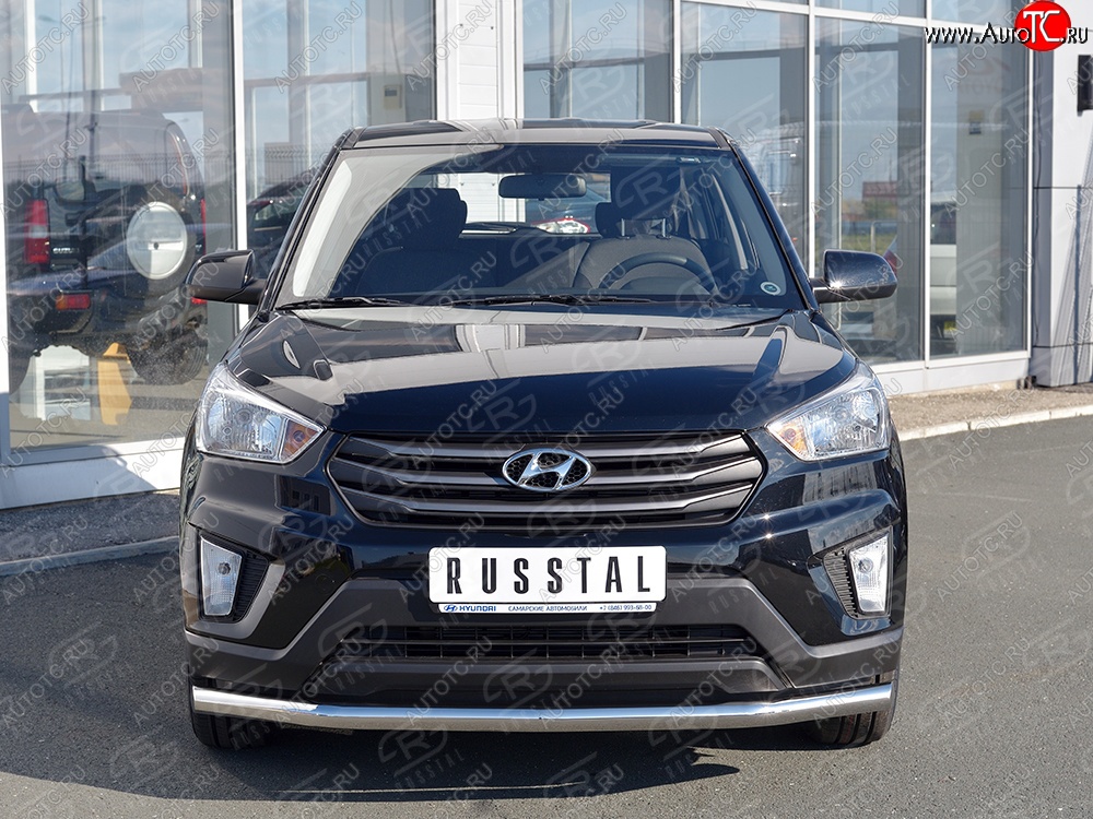 13 749 р. Защита переднего бампера (Ø63 мм, нержавейка) SLITKOFF  Hyundai Creta  GS (2015-2021) дорестайлинг, рестайлинг  с доставкой в г. Тамбов