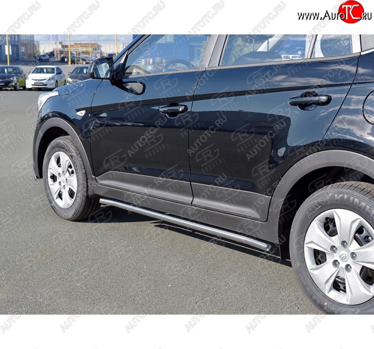 13 349 р. Защита порогов из круглой трубы d42 мм Russtal v3 Hyundai Creta GS рестайлинг (2019-2021)  с доставкой в г. Тамбов