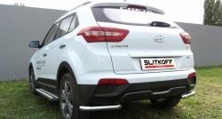 Защита заднего бампера из двух боковых уголков диаметром 57 мм Slitkoff Hyundai (Хюндаи) Creta (Крета)  GS (2015-2021) GS дорестайлинг, рестайлинг