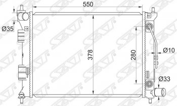 5 549 р. Радиатор двигателя SAT (пластинчатый, МКПП/АКПП) KIA Soul AM дорестайлинг (2008-2011)  с доставкой в г. Тамбов. Увеличить фотографию 1