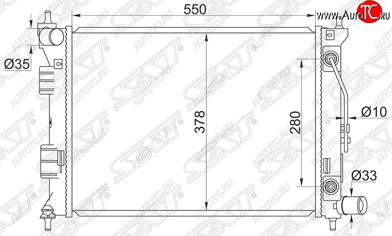 5 549 р. Радиатор двигателя SAT (пластинчатый, МКПП/АКПП) KIA Soul AM дорестайлинг (2008-2011)  с доставкой в г. Тамбов