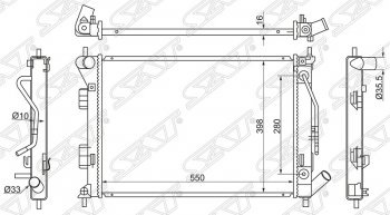 4 599 р. Радиатор двигателя SAT (трубчатый, МКПП/АКПП) Hyundai Elantra MD дорестайлинг (2010-2013)  с доставкой в г. Тамбов. Увеличить фотографию 1