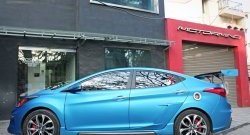 5 499 р. Пороги накладки M&S Version Hyundai Elantra MD рестайлинг (2013-2016) (Неокрашенные)  с доставкой в г. Тамбов. Увеличить фотографию 1