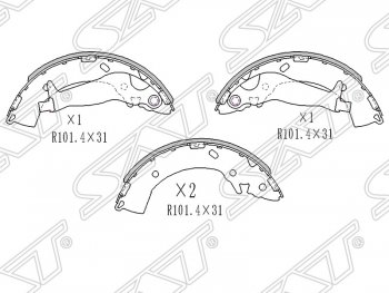 1 499 р. Колодки тормозные SAT (задние)  Hyundai Getz  TB - Solaris  RBr  с доставкой в г. Тамбов. Увеличить фотографию 1