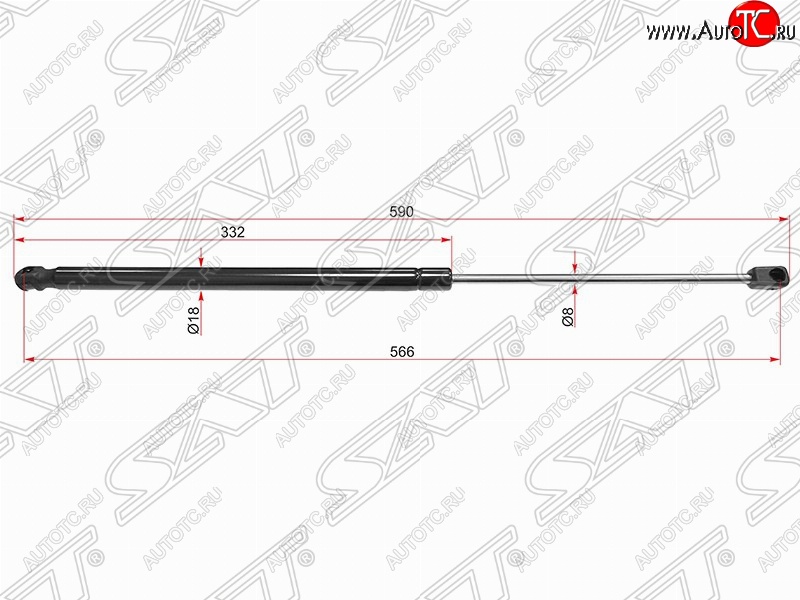 629 р. Упор крышки багажника SAT (газовый)  Hyundai I30  FD (2007-2010) хэтчбек дорестайлинг  с доставкой в г. Тамбов