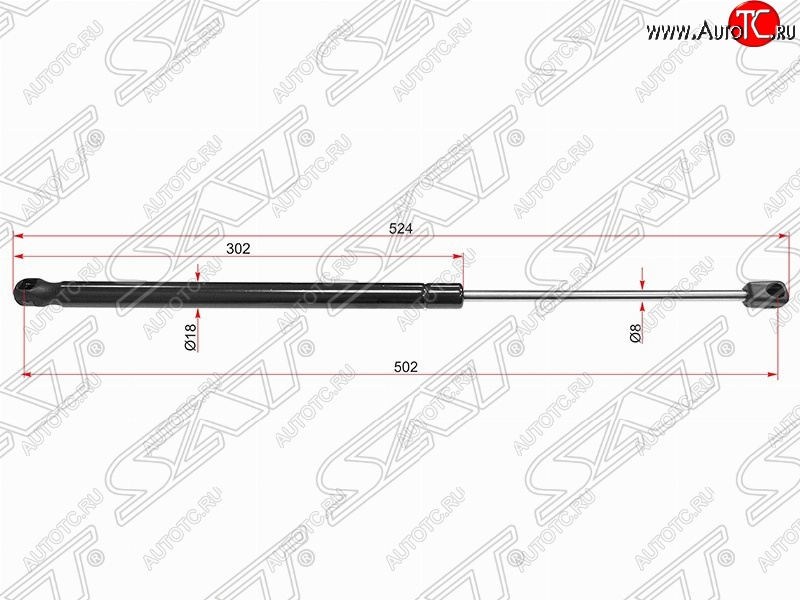 929 р. Упор крышки багажника SAT (газовый)  Hyundai I30  2 GD (2011-2017) дорестайлинг, хэтчбэк 5 дв., рестайлинг, хэтчбэк 5 дв.  с доставкой в г. Тамбов