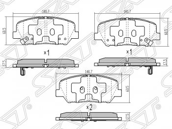 1 239 р. Колодки тормозные SAT (задние)  Hyundai I30  2 GD (2011-2017), Hyundai Veloster  FS (2011-2018), KIA Optima  3 TF (2010-2016)  с доставкой в г. Тамбов. Увеличить фотографию 1