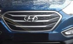 5 749 р. Хромированые накладки решетки радиатора СТ Hyundai Tucson TL дорестайлинг (2015-2018)  с доставкой в г. Тамбов. Увеличить фотографию 2