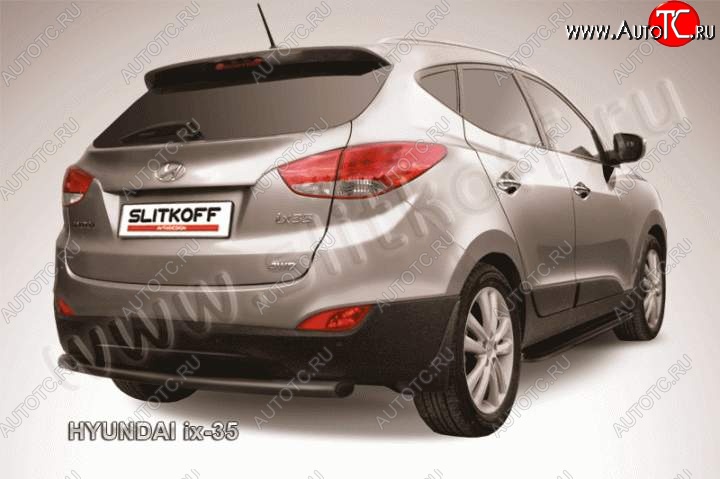 4 999 р. Защита заднего бампера из трубы d57 Slitkoff  Hyundai IX35  LM (2009-2018) дорестайлинг, рестайлинг (Цвет: серебристый)  с доставкой в г. Тамбов