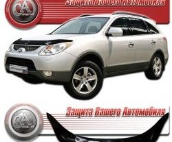 2 009 р. Дефлектор капота CA Plastic v2 (черный) Hyundai IX55 EN (2006-2013) (Classic черный, Без надписи)  с доставкой в г. Тамбов. Увеличить фотографию 1