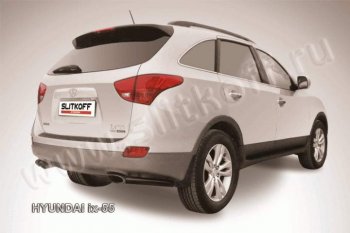 4 289 р. Защита заднего бампера из уголков d57 Slitkoff Hyundai IX55 EN (2006-2013) (Цвет: серебристый)  с доставкой в г. Тамбов. Увеличить фотографию 1