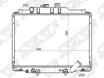 Радиатор двигателя SAT (пластинчатый, Diesel, МКПП/АКПП) Mitsubishi Delica 4 дорестайлинг (1994-1997)