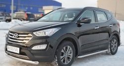 21 699 р. Широкая защита порогов SLITKOFF  Hyundai Santa Fe  DM (2012-2016) дорестайлинг  с доставкой в г. Тамбов. Увеличить фотографию 4