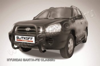 Кенгурятник d57 Slitkoff (высокий) Hyundai Santa Fe SM (2000-2012)