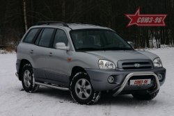 Защита переднего бампера Souz-96 (d76) Hyundai Santa Fe SM (2000-2012)