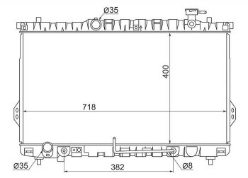 7 749 р. Радиатор двигателя SAT (пластинчатый,2.0/2.4/2.7, МКПП/АКПП)  Hyundai Santa Fe  SM (2000-2012)  с доставкой в г. Тамбов. Увеличить фотографию 1