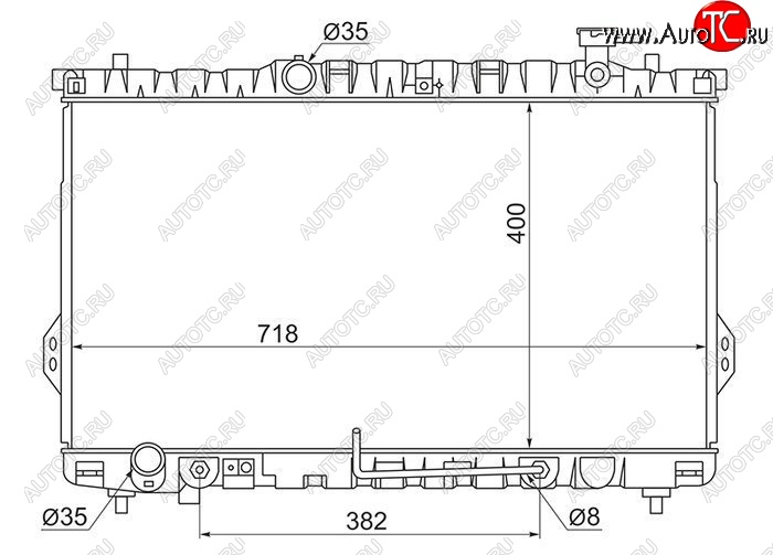 7 749 р. Радиатор двигателя SAT (пластинчатый,2.0/2.4/2.7, МКПП/АКПП)  Hyundai Santa Fe  SM (2000-2012)  с доставкой в г. Тамбов