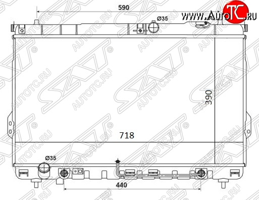 9 699 р. Радиатор двигателя SAT (трубчатый, DIESEL, АКПП) Hyundai Santa Fe SM (2000-2012)  с доставкой в г. Тамбов