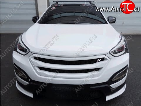 7 949 р. Решетка радиатора ROADRUNS DESIGN Hyundai Santa Fe DM дорестайлинг (2012-2016) (без сетки, Неокрашенная)  с доставкой в г. Тамбов