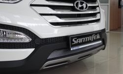 1 539 р. Сетка на бампер Russtal (хром) Hyundai Santa Fe DM дорестайлинг (2012-2016)  с доставкой в г. Тамбов. Увеличить фотографию 3