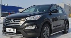 16 449 р. Защита переднего бампера (2 трубыØ63 мм, нержавейка) SLITKOFF Hyundai Santa Fe DM дорестайлинг (2012-2016)  с доставкой в г. Тамбов. Увеличить фотографию 4