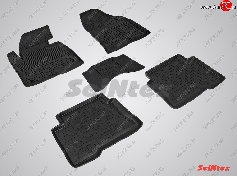 3 199 р. Износостойкие коврики в салон с высоким бортом SeiNtex Premium 4 шт. (резина)  Hyundai Santa Fe  DM (2012-2016) дорестайлинг  с доставкой в г. Тамбов